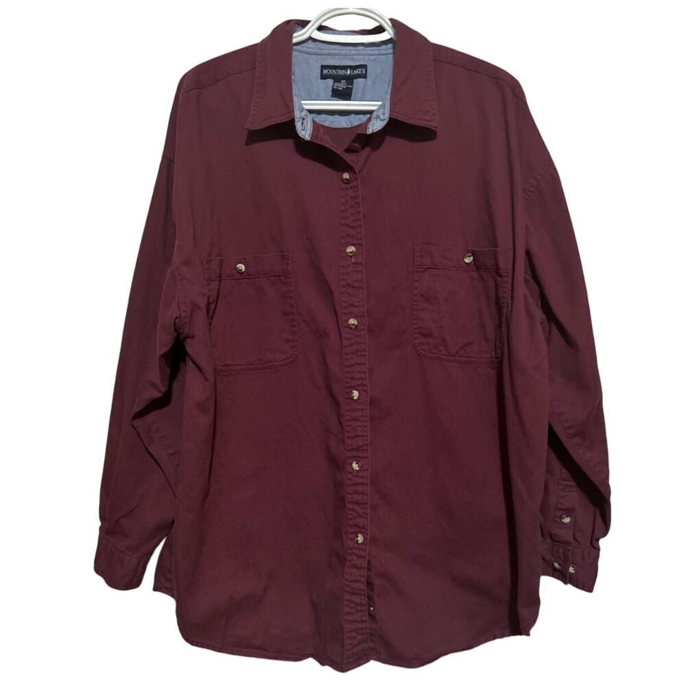 Mountain‎ Lake II Women's Plum Long Sleeve Button Front Blouse Size 3X